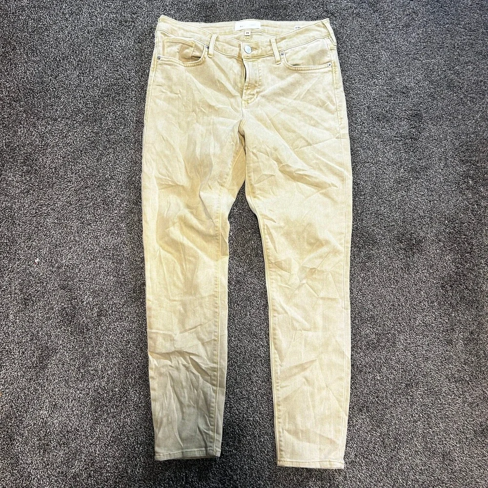 Dear John Jeans Women 29 Tan Excellent Mid Rise Slim Fit Tapered Denim